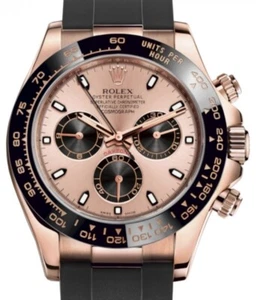 Rolex Daytona 40mm Rose Gold Pink Black Ceramic Oysterflex 116515LN Box Papers - Picture 1 of 1