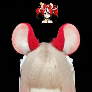Hololive Hakos Baelz Halloween Cosplay Prop Red Mouse Ears Hairhoop - Picture 1 of 5