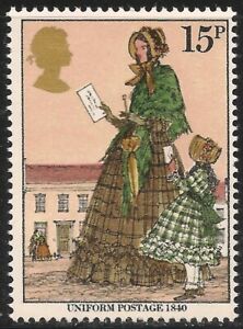 Great Britain #874 (A291) 1979 15p Victorian Woman and Child mailing Letter