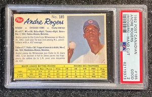 1962 Post Canadian Andre Rogers (sic) Hand Cut #185 Chicago Cubs PSA 2 GOOD - Picture 1 of 3