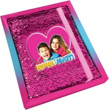 NINNA e MATTI Diario Segreto, Quaderno a Righe Rivestito in Pailettes con Confe