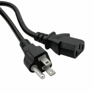 6-FOOT 3-PRONG DESKTOP COMPUTER, PRINTER,TV SYSTEMS UNIVERSAL POWER CORD - Picture 1 of 2