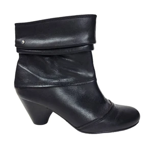 Pikolinos Stiefelette 7,5 EU 38 schwarz Scrunch Leder gestapelter Absatz seitlicher Reißverschluss - Bild 1 von 14