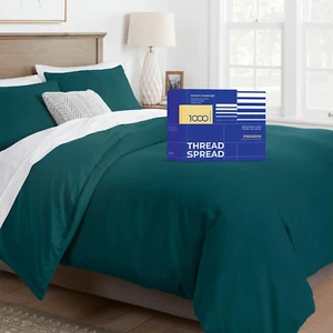 Queen/Full Duvet Cover, 1000 Thread Count Sateen 3 Piece Egyptian Cotton Quality - Picture 1 of 4