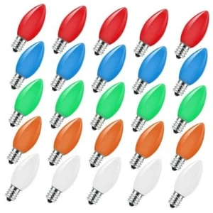 C9 Christmas Replacement Lights Bulbs, 25 Pack Multicolor Ceramic Light Bulbs - Picture 1 of 7