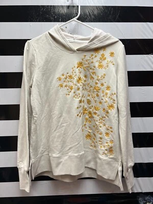 Mujer NUEVO CON ETIQUETAS "Evy's Tree" sudadera con capucha marfil con detalles dorados. Talla M. Foto 1 de 2