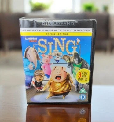 Sing 4K UHD blu ray Run time 108 min approx Brand new foil P&P Free - Image 1 of 2