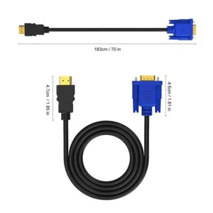 1 HDMI-Stecker Auf VGA-Kabel 1 STÜCKE 24 Karat Vergoldet 8 M Fernseher - Bild 1 von 4