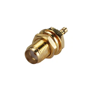 SMA Female Bulkhead Solder RF Coaxial Connector for 1.13mm Cable - Picture 1 of 3