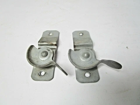 Antique Pair Of Window Latches Lock Galvanized Casement Farmhouse Parts Pieces Cover