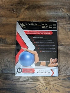 Silver 1, Balance Ball 55 cm Ball, Blue, & Exercise Guide - Picture 1 of 5