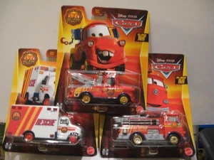 MATTEL PIXAR CARS 1:55 RACE & RESCUE RED, MATER, MORGAN MARTINS (3 TRUCKS) - Picture 1 of 4