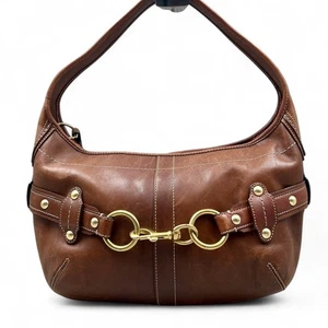 Bolso de Hombro COACH Vintage Y2K Ergo Hobo Cuero Latón 11261 Marrón Cartera Usado - Imagen 1 de 16