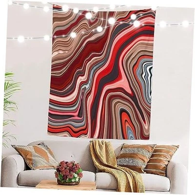  Mármol Abstracto Rojo 82.7L" x 59.1W" Psicodélico Abstracto Fluido Remolino 1 Rojo C Foto 1 de 4