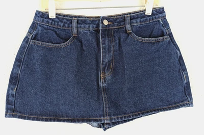 Nuevo Missguided Talla L Jean Falda Skort o Shorts Azul Denim No Elástico 0562 Foto 1 de 3