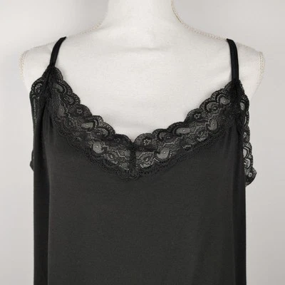 Lane Bryant Women's Cami Tank Top Layering Plus Heart Lace Chest 18/20 Black A - Image 1 of 4