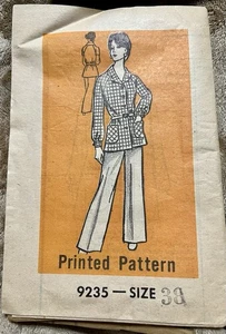 Uncut Vintage Marian Martin 1970's Sewing Pattern 9235 Size 38 Blazer Top - Picture 1 of 3