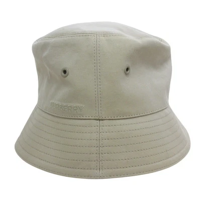 Used BURBERRY Embroidered Bucket Hat Nova Check Liner Beige JAPAN - Image 1 of 4