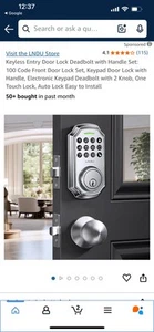 Keyless Entry Keypad Deadbolt With Door Handle - Picture 1 of 5