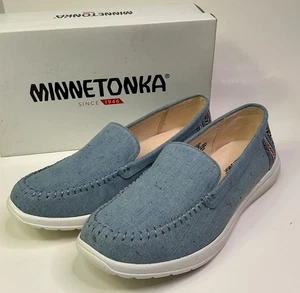 Minnetonka Discover Slipper blau Denim Loafer #61035 Gr. 11 M (SPOT) - Bild 1 von 10