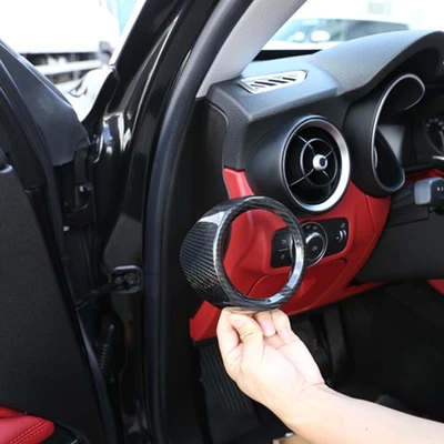 Real Dry Carbon Fiber Side Air Vent Trim Cover For Alfa Romeo Stelvio 2017-20 US - Image 1 of 4