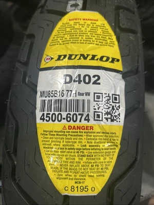 Neumático trasero Dunlop D402 Bias WW Whitewall MU85B16 45006074 Foto 1 de 3