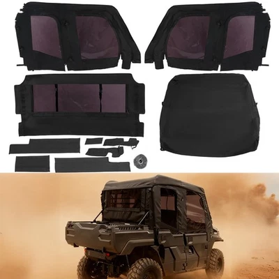 Soft Black Roof For Kawasaki Mule Pro FXT with PVC Upper Doors & Rear Window Foto 1 de 4