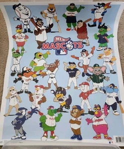 Vintage Major League Baseball Maskottchen Poster - 16” x 20” MLB Collage - schneller Versand - Bild 1 von 2