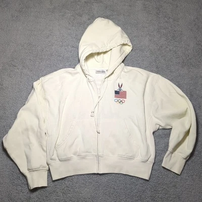 Looney Tunes X Team EE. UU. Mujer L Olimpiadas Sudadera con Capucha Cremallera Chaqueta Cuadrada Beige Foto 1 de 4