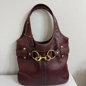 Coach F11266 Ergo Vintage One Schultertasche Leder dunkelrot Vintage aus Japan - Bild 1 von 24