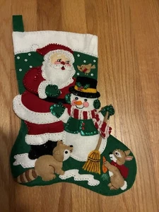 Schneemann Schneemann Waldtiere Weihnachten klebend 15" fertig - Bild 1 von 3