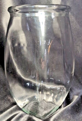 Mouth Clear Glass Vase Vintage #42295 Bouquet 9 Inch Tall X 4 Inch Wide - Image 1 of 4