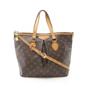LOUIS VUITTON Palermo PM Shoulder Handbag M40145 Monogram canvas Brown Used LV - Picture 1 of 10