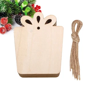 10 PCS Tree Decorations Hanging Ornament Christmas Wooden Pendant - Picture 1 of 11