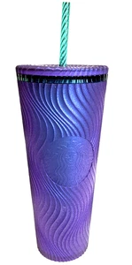 Starbucks 2025 Purple Green Swirl Mermaid Siren 24oz Tumbler Cold Cup, Neu - Bild 1 von 7