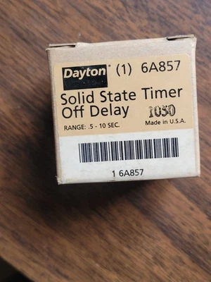 Relé temporizador encapsulado Dayton 6A857, 1A, estado sólido, pines: 2 Foto 1 de 3