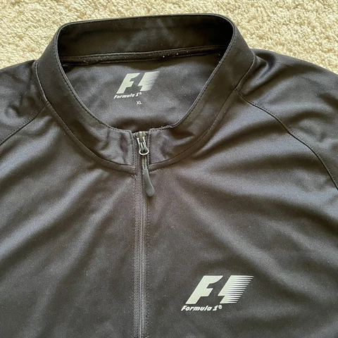 Formula 1 1/4 Zip Jersey Mens XL Black Short Sleeve F1 Cover