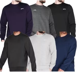 ✅ Felpa da uomo Slazenger collo rotondo taglia S-4XL felpa pile maglione da lavoro - Foto 1 di 33