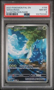 2023 POKEMON PAL EN-PALDEA EVOLVED ILLUSTRATION RARE #194 HERACROSS PSA 8 - Picture 1 of 2