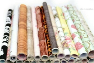 Paquete de 5 rollos Fablon Madera Floral Ladrillo Madera Pegajoso Plástico PVC Papel pintado de vinilo - Imagen 1 de 5
