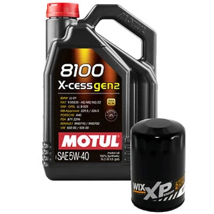 5L Motul 8100 X-CESS GEN2 5W-40 Wix XP Filter Motor Oil Change Kit API SN - Picture 1 of 1