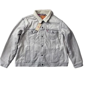 Levi Jacket Girls XXL Denim Plaid Fall Winter Coat Cotton Light Large Teen - Picture 1 of 23