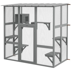 Cubo de almacenamiento para jaula para gatos hágalo usted mismo recintos interiores para gatos catio corralito de metal para gatos - Imagen 1 de 14