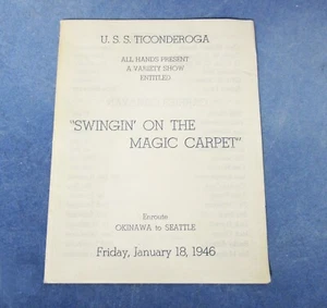 U.S.S. Ticonderoga - Playbill - Friday January 18, 1946 - Original - Picture 1 of 2
