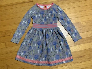 Matilda Jane Make Believe Around Town Dress Gray Sweatshirt Fabric Trees Size 6 - Picture 1 of 6