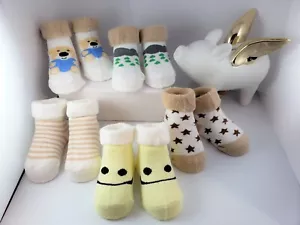 100% Cotton Warm Thick 5 Pairs Winter Baby Socks Boy and Girl Newborn 0-3 months - Picture 1 of 5