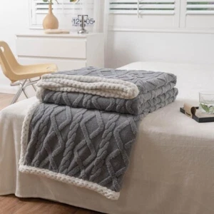 Thickened Warm Blanket Comforter Cover Throw Sofa Couch Bed Settee Towel Office - Picture 1 of 29