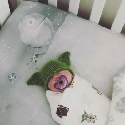 Disney Pottery barn STAR WARS Crib Toddler SHEET baby Picture Holiday gift boy h - Image 1 of 4