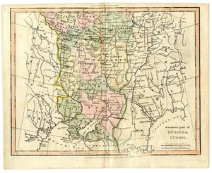 1803 Copper Engraving Hand Colored Map Southern Russia Europe Turkey Asia - Picture 1 of 2