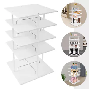 Multi-tier Shoe Storage Rack Rotating Shoes Shelf Organizer 5-Tier Shoe Rack - Picture 1 of 21